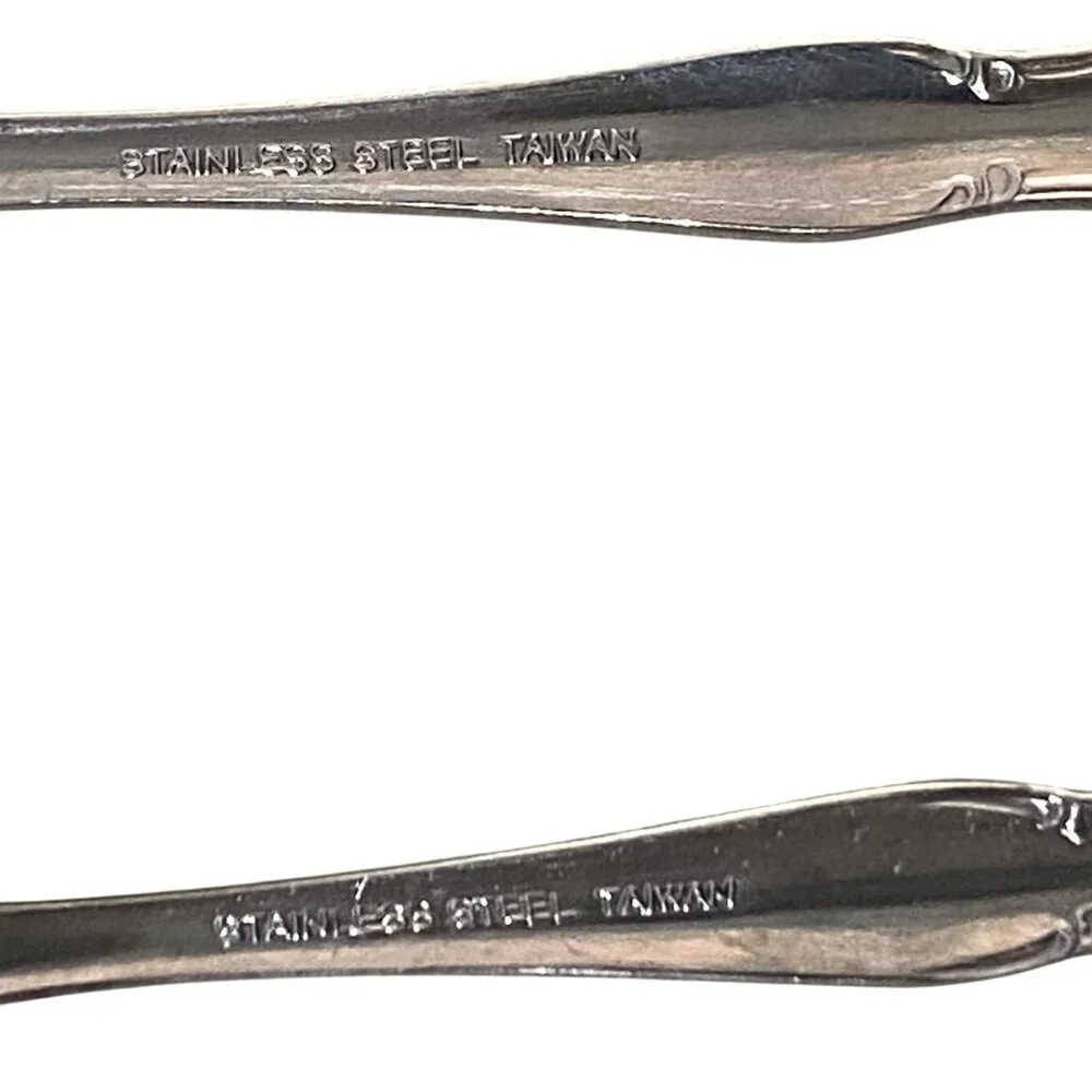 Vintage Monogram B Stainless Steel‎ Taiwan 5 Pieces Salad Forks Sugar Spoon